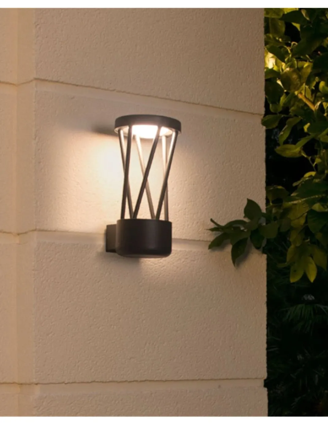 Lámpara LED aplique exterior Twist - Faro - Lámpara gris decorativa IP65