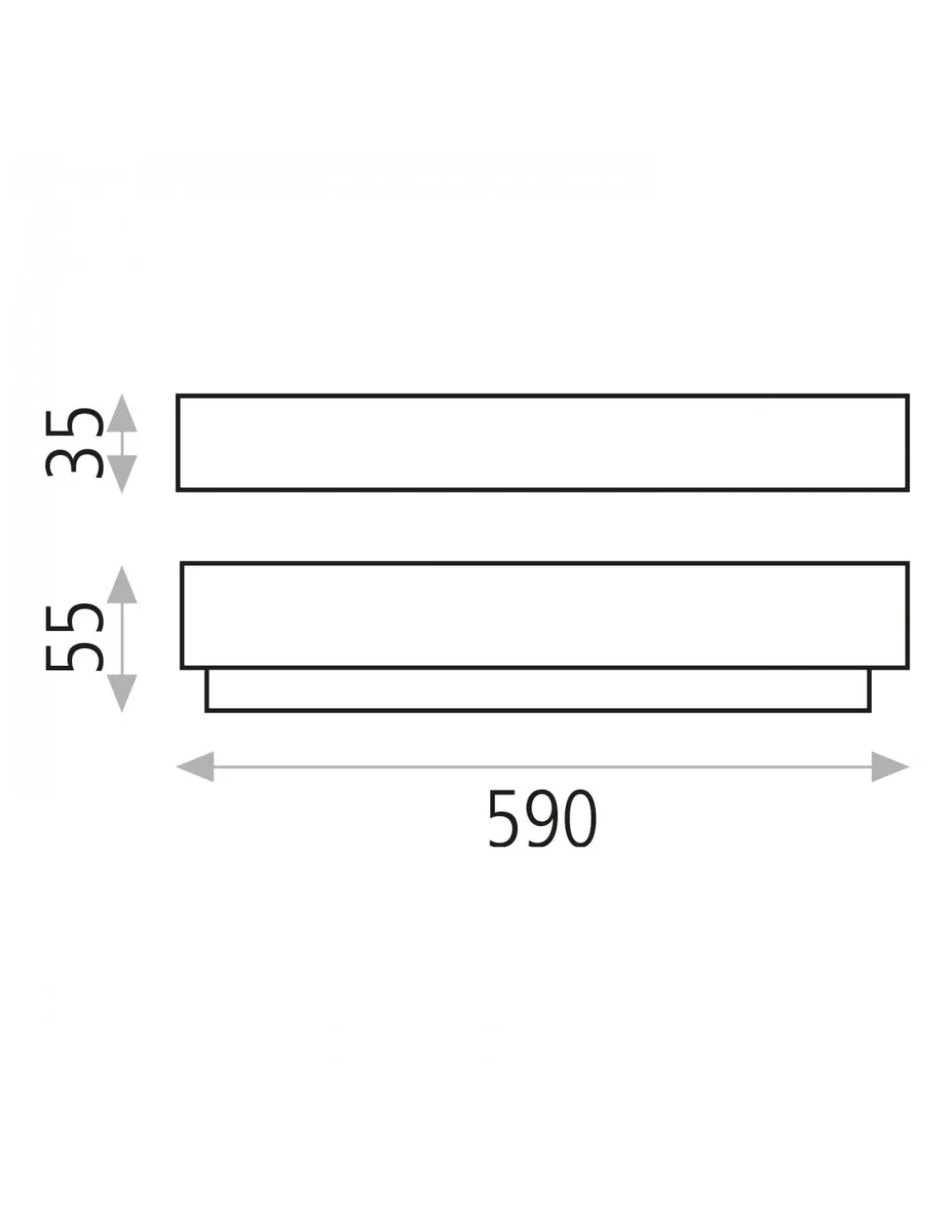 Lámpara para espejos Box - ACB - Diseño horizontal apto para baño (IP44)
