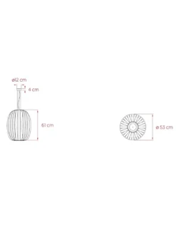 Lámpara Pod - LZF - Colgante de techo de tiras de madera A++