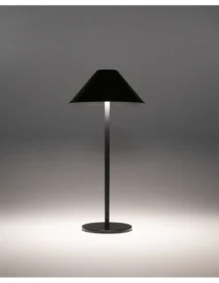 Lámpara portátil de exterior Sirina – FORLIGHT – Lámpara táctil con USB negra, 3 intensidades lumínicas, LED regulable