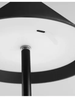 Lámpara portátil de exterior Sirina – FORLIGHT – Lámpara táctil con USB negra, 3 intensidades lumínicas, LED regulable
