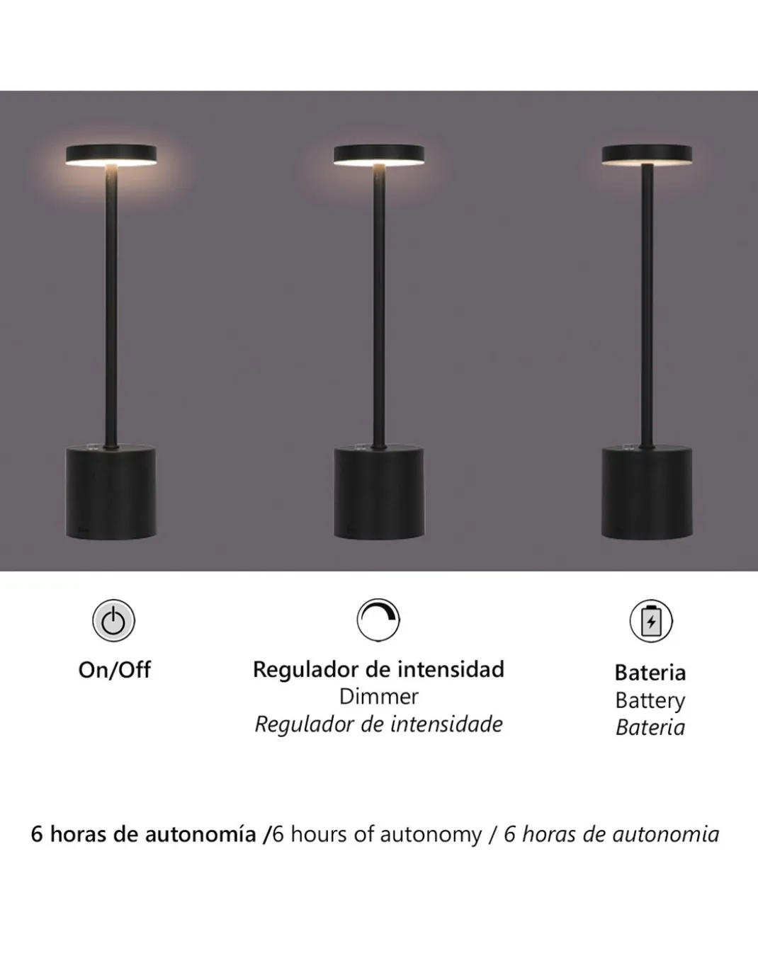 Lámpara portátil Freya – AJP – Lámpara LED negra, recargable