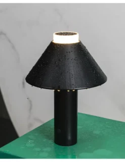 Lámpara portátil negra Fuji – Faro – IP44 con batería recargable, brillo ajustable, táctil
