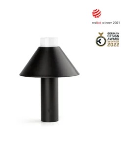 Lámpara portátil negra Fuji – Faro – IP44 con batería recargable, brillo ajustable, táctil