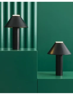 Lámpara portátil negra Fuji – Faro – IP44 con batería recargable, brillo ajustable, táctil