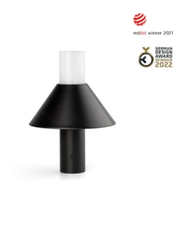 Lámpara portátil negra Fuji – Faro – IP44 con batería recargable, brillo ajustable, táctil