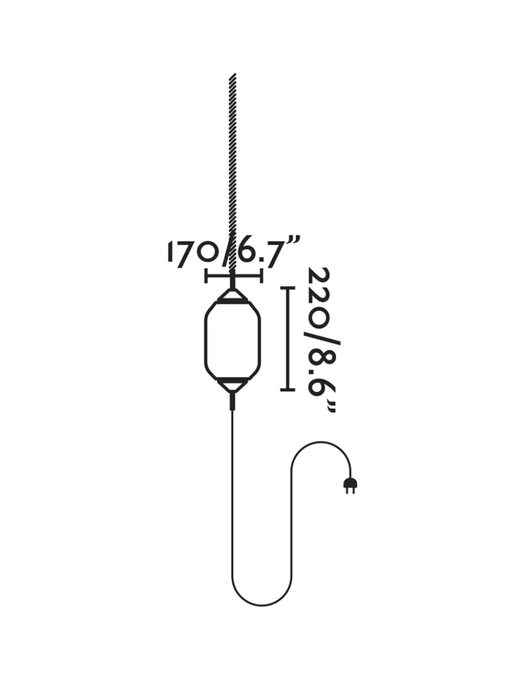Lámpara portátil y colgante Saigon - Faro - Lámpara de exterior con cable de 300 cm