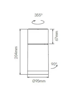 Lámpara proyector de techo Nox - Beneito & Faure - Foco LED cilíndrico de superficie, orientable 355º-90º y regulable
