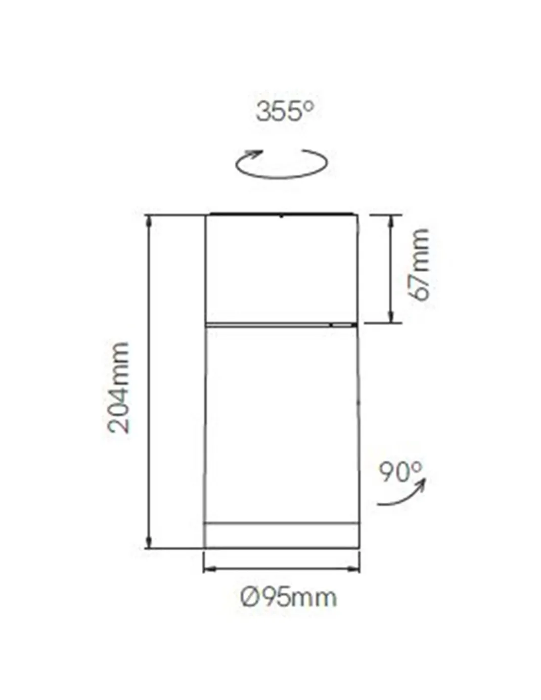 Lámpara proyector de techo Nox - Beneito & Faure - Foco LED cilíndrico de superficie, orientable 355º-90º y regulable
