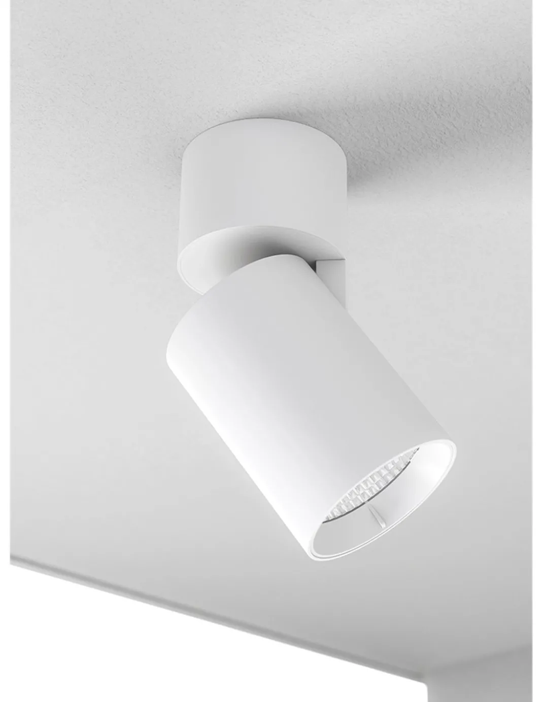 Lámpara proyector de techo Nox - Beneito & Faure - Foco LED cilíndrico de superficie, orientable 355º-90º y regulable
