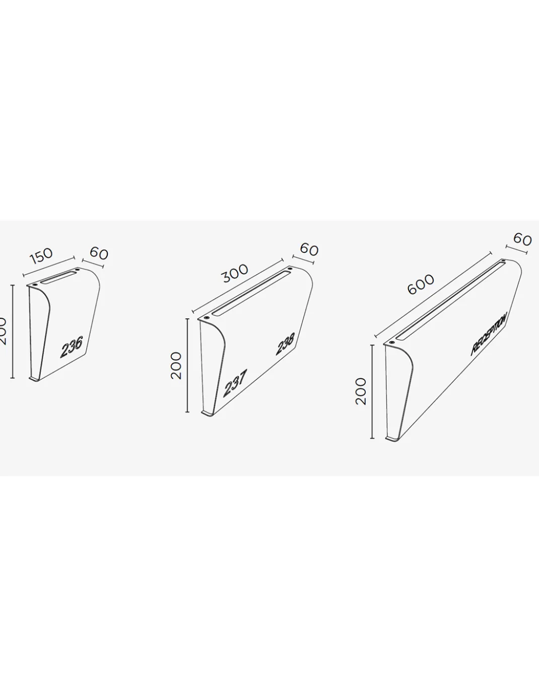 Lámpara señalética Sutil – Pujol – Aplique moderno LED customizable, Lámpara para hoteles