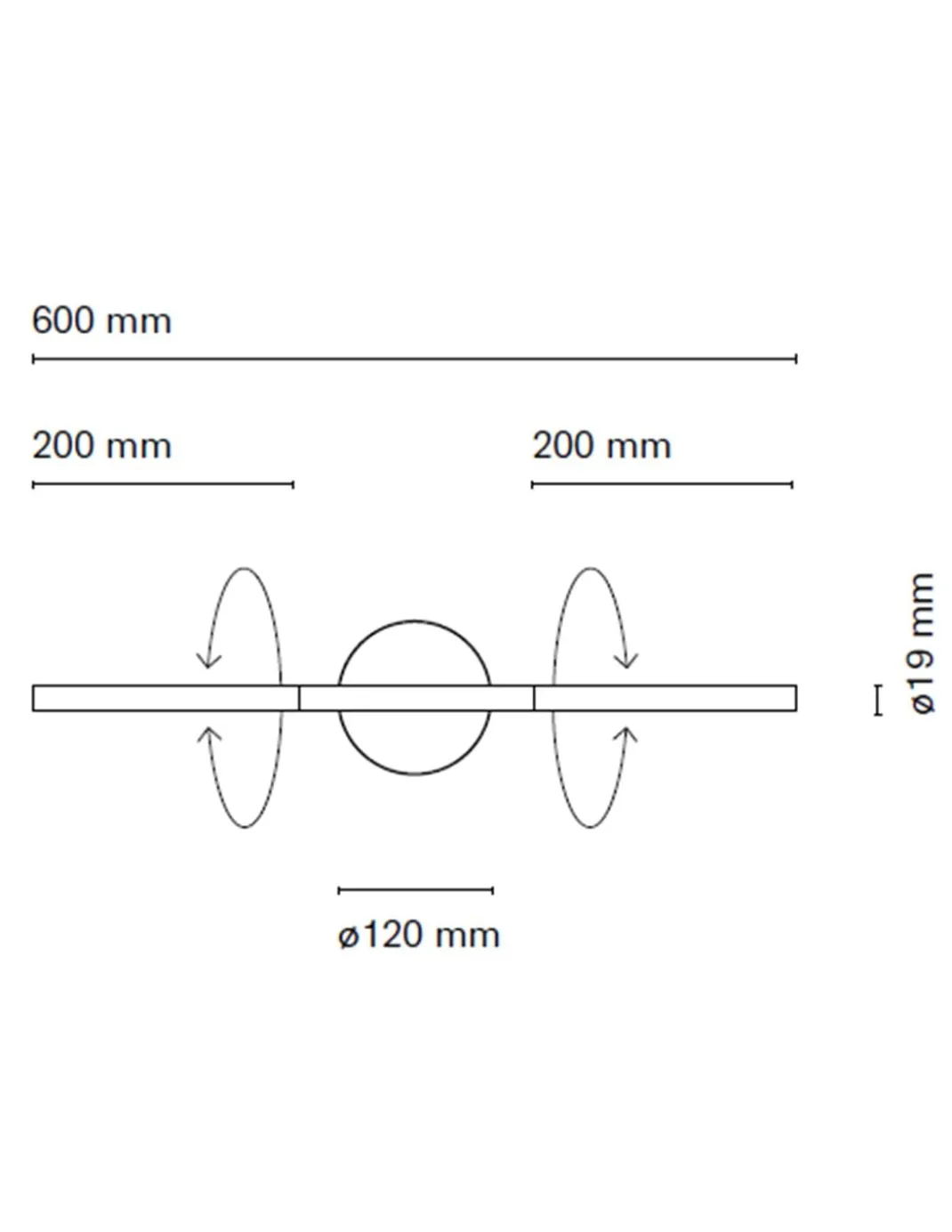 Nexia Lines Horizontal - Aplique de pared LED doble 60 / 120 cm