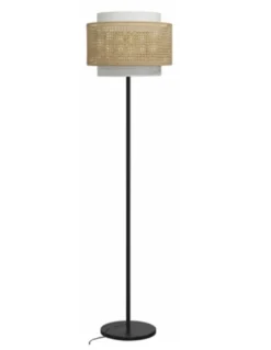 Pie de salón Lovina - IDP Lampshades – Pantalla de rejilla cruda, pie negro
