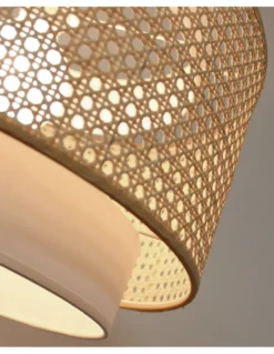 Pie de salón Lovina - IDP Lampshades – Pantalla de rejilla cruda, pie negro