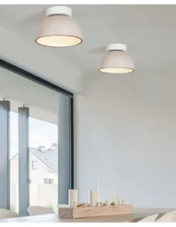 Plafón de techo Absis – Luxcambra – Lámpara de cerámica blanca, Ø 24 cm