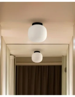 Plafón de techo Amelia – Faro – Pantalla de cristal opal en 2 colores