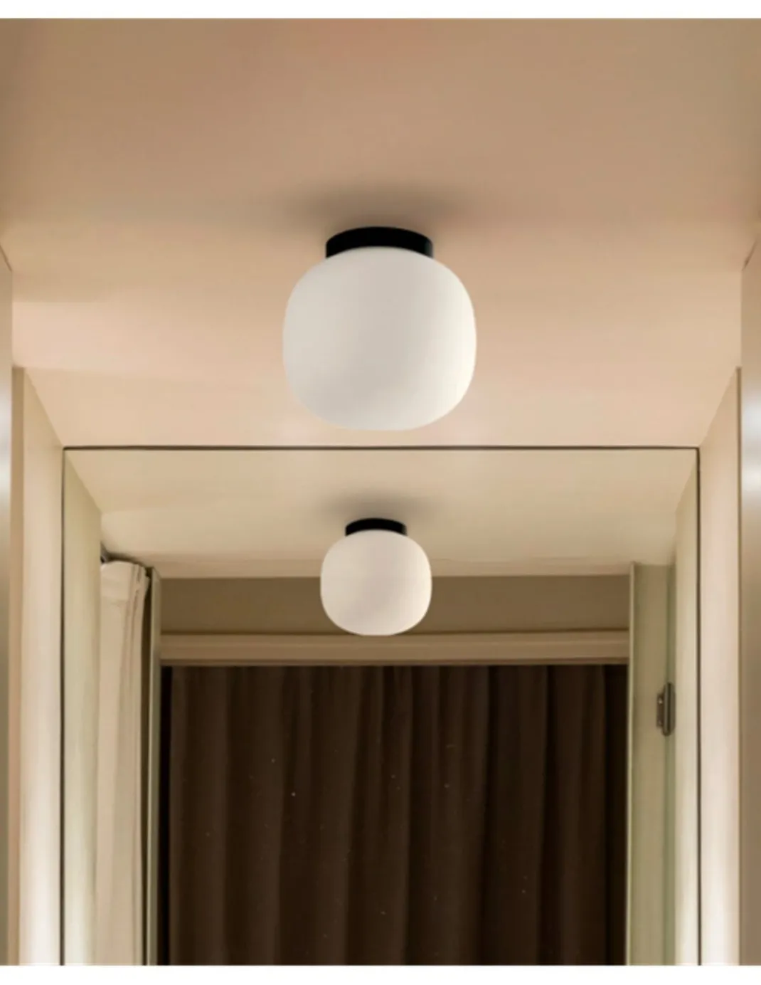 Plafón de techo Amelia – Faro – Pantalla de cristal opal en 2 colores