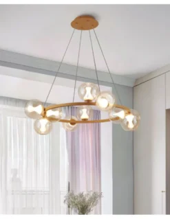 Plafón de techo Andrómeda - Mantra - Colgante circular de vidrio con múltiples luces