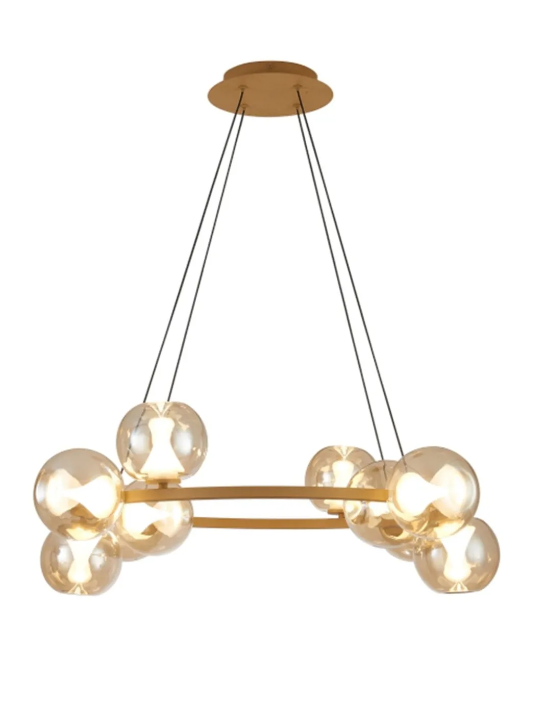 Plafón de techo Andrómeda - Mantra - Colgante circular de vidrio con múltiples luces