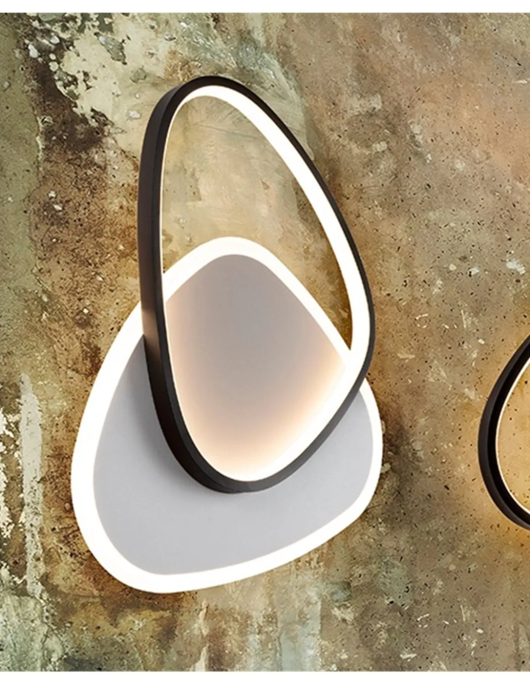 Plafón de techo/Aplique de pared Romo – Schuller – Lámpara minimalista en blanco y negro
