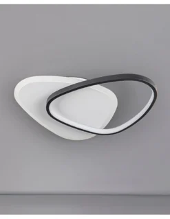 Plafón de techo/Aplique de pared Romo – Schuller – Lámpara minimalista en blanco y negro
