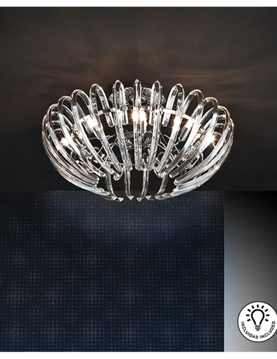 Plafón de techo Ariadna – Schuller – Lámpara decorativa de cristal en 2 colores