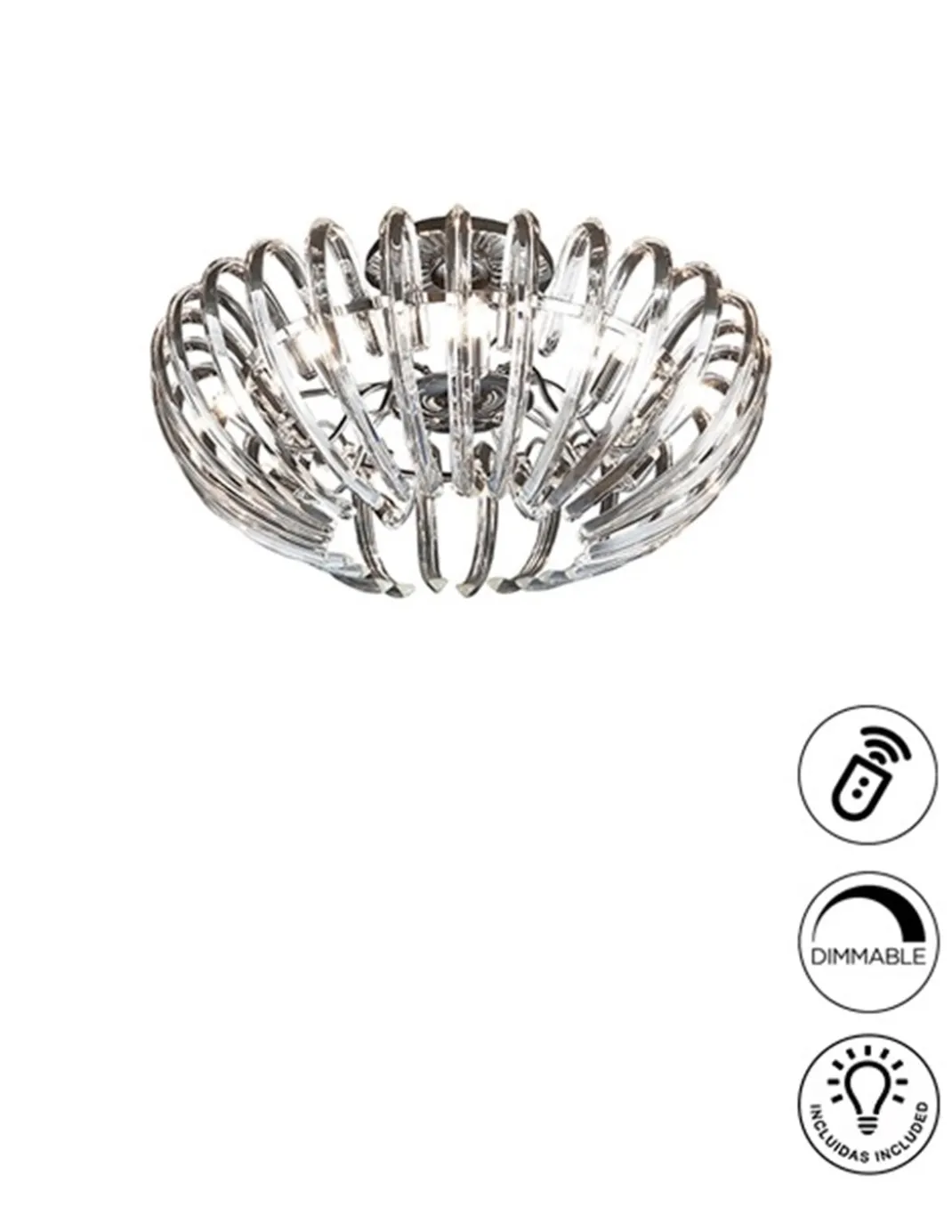 Plafón de techo Ariadna – Schuller – Lámpara decorativa de cristal en 2 colores