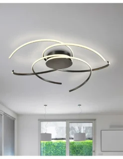 Plafón de techo Cadence - Schuller - Lámpara minimalista de acero negro y silicona