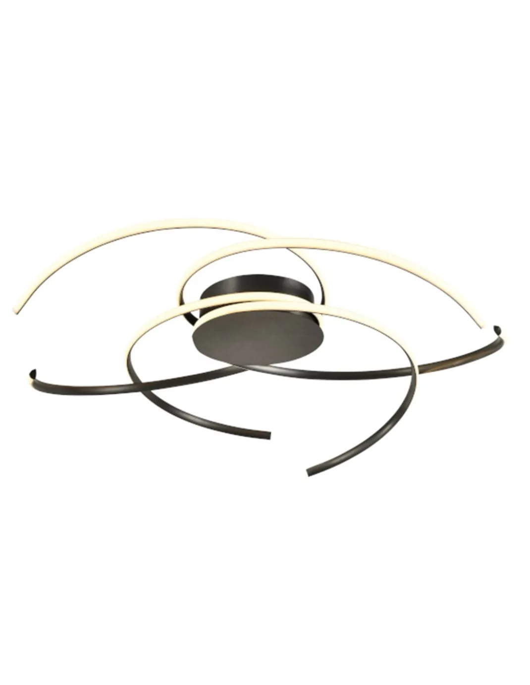 Plafón de techo Cadence - Schuller - Lámpara minimalista de acero negro y silicona