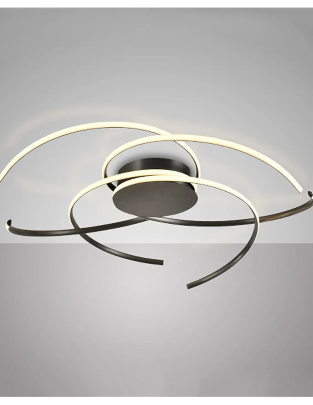 Plafón de techo Cadence - Schuller - Lámpara minimalista de acero negro y silicona