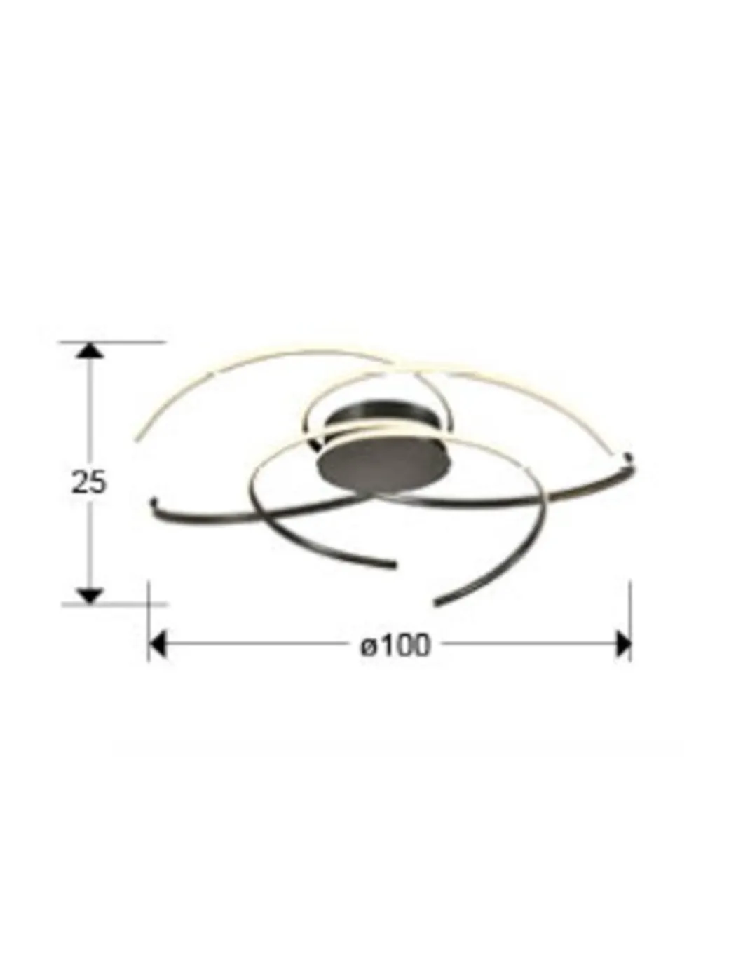 Plafón de techo Cadence - Schuller - Lámpara minimalista de acero negro y silicona