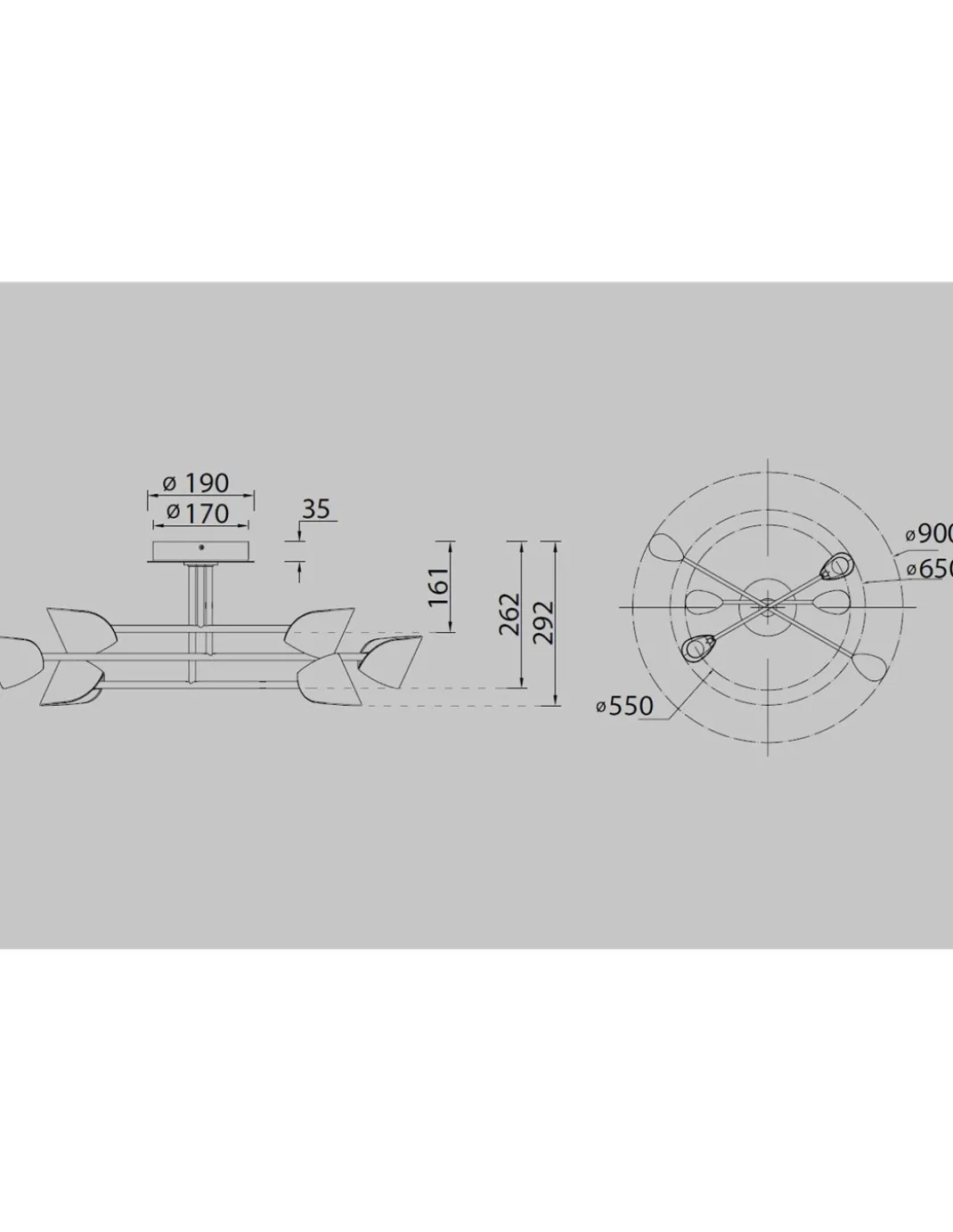 Plafón de techo Capuccina – Mantra – Lámpara de techo 6 luces, LED 3000K