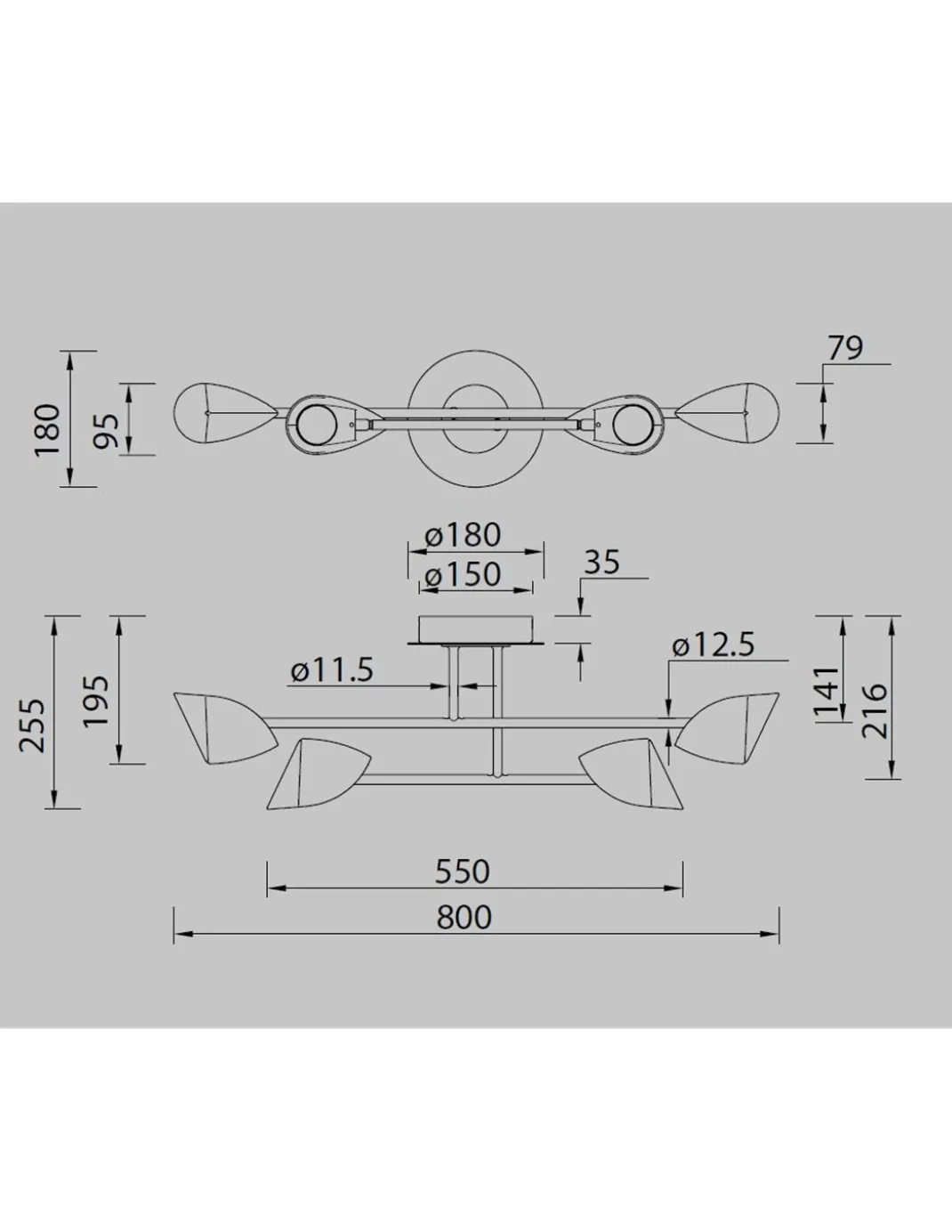 Plafón de techo Capuccina – Mantra – Lámpara de techo 4 luces, LED 3000K