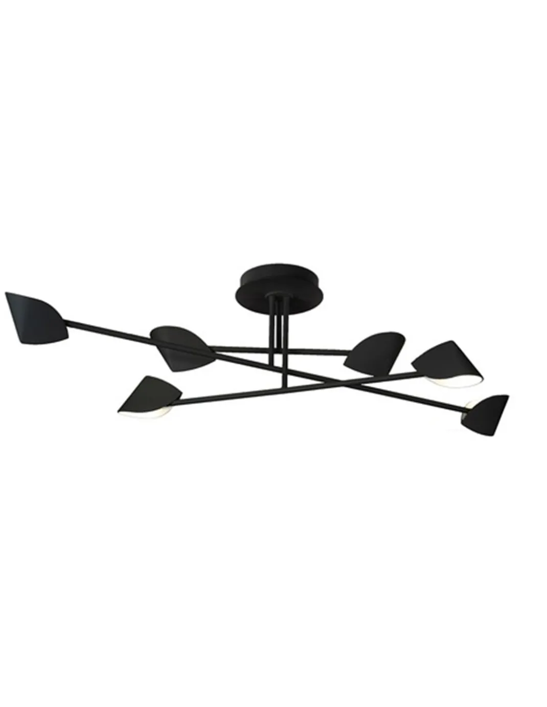 Plafón de techo Capuccina – Mantra – Lámpara de techo 6 luces, LED 3000K, negro-blanco