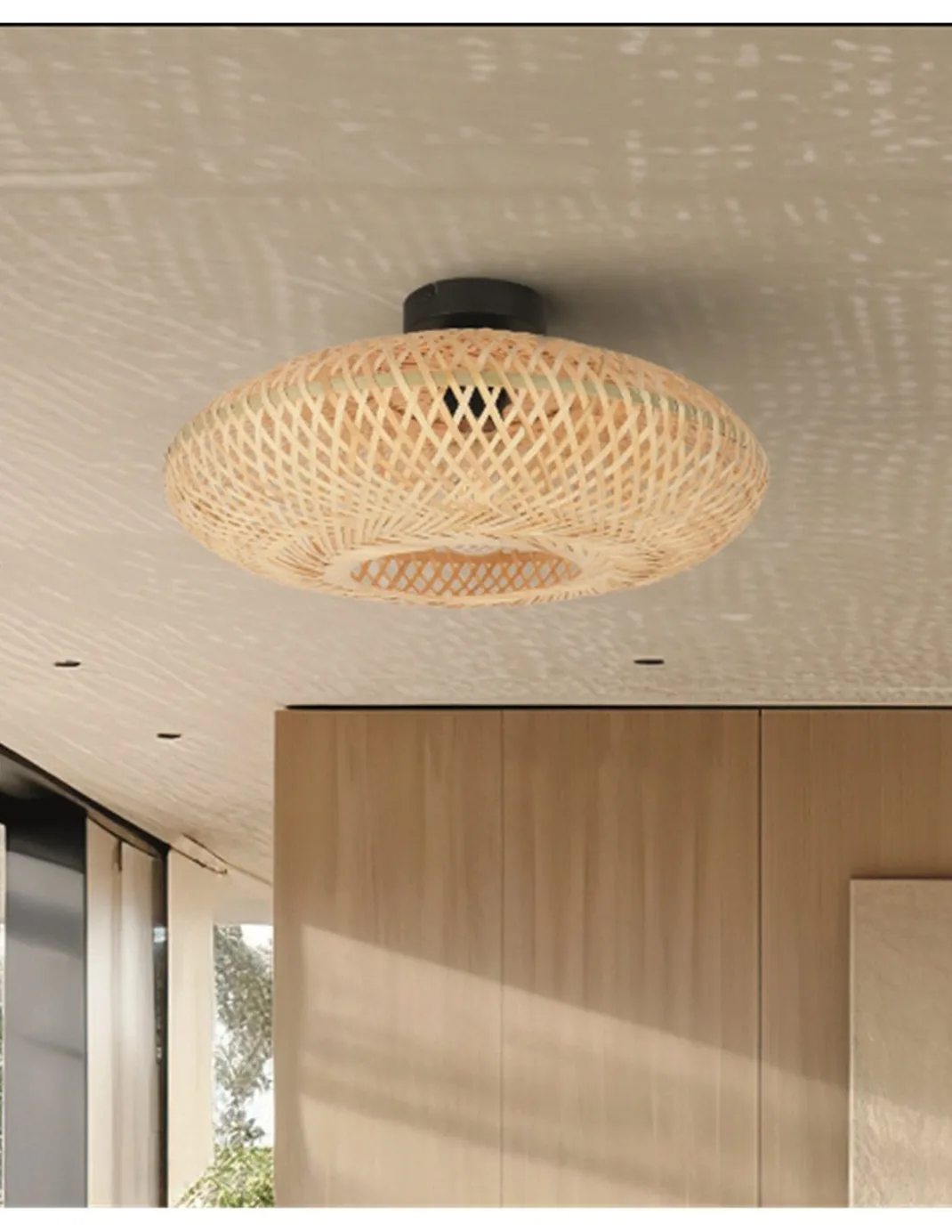 Plafón de techo Ceylan - IDP Lampshades - Plafón de mimbre natural
