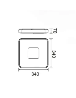 Plafón de techo Coin – Mantra – Lámpara de techo cuadrada, LED 2700K-5000K, Regulable