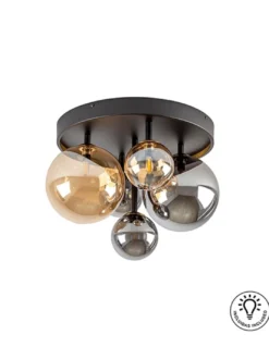 Plafón de techo Dark – Schuller – Lámpara decorativa con 5 tulipas de cristal