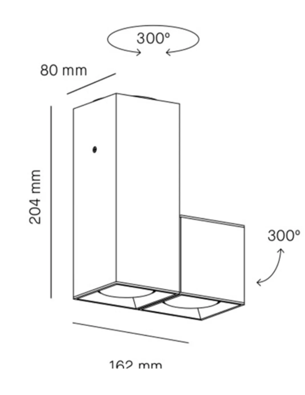 Plafón de techo Dau - Milan - Lámpara cúbica con foco orientable