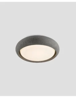 Plafón de techo de exterior Anga – Faro – Diseño redondo de cemento en 2 tamaños y colores