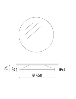 Plafón de techo de exterior Vola - Arkoslight - Diseño redondo blanco LED