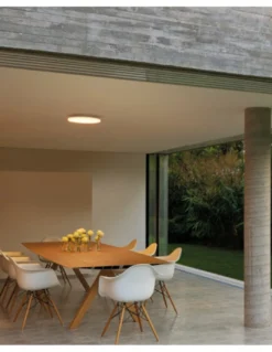 Plafón de techo de exterior Vola - Arkoslight - Diseño redondo blanco LED