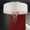 Plafón de techo Domo - Schuller - Pantalla chinz blanca, diseño clásico y elegante