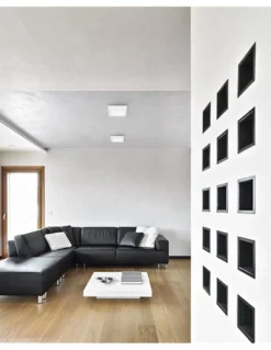 Plafón de techo Easy Surface – FORLIGHT – Lámpara cuadrada blanca, LED 3000K o 4000K, Disponible en 3 tamaños