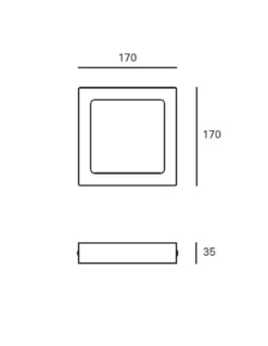 Plafón de techo Easy Surface – FORLIGHT – Lámpara cuadrada blanca, LED 3000K o 4000K, Disponible en 3 tamaños