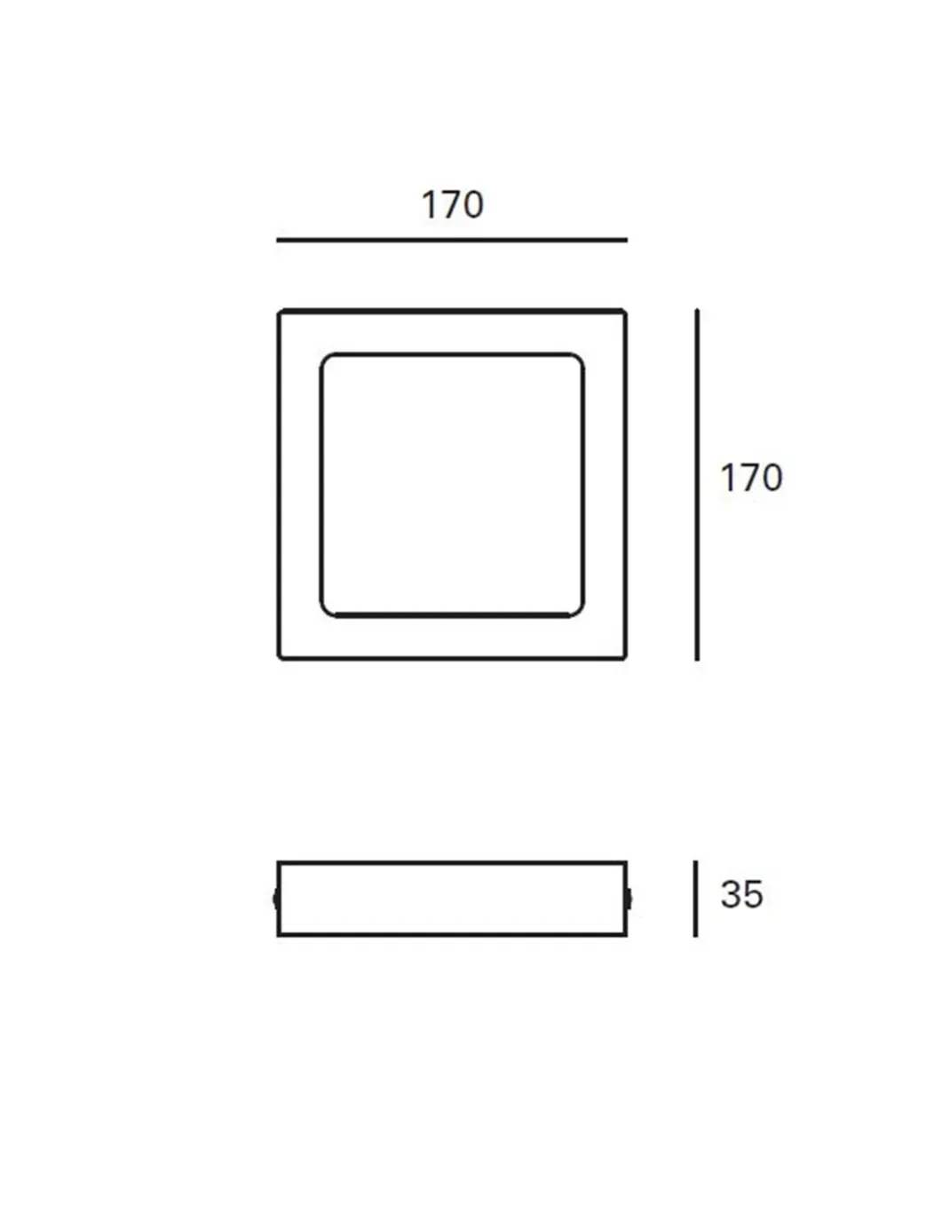 Plafón de techo Easy Surface – FORLIGHT – Lámpara cuadrada blanca, LED 3000K o 4000K, Disponible en 3 tamaños