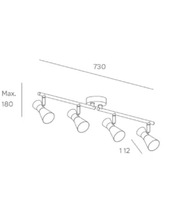 Plafón de techo Eufo - FORLIGHT - Lámpara lineal con 4 focos orientables