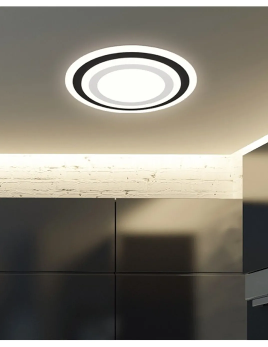 Plafón de techo Galet – AJP – Lámpara minimalista redonda LED, Ø 40 cm