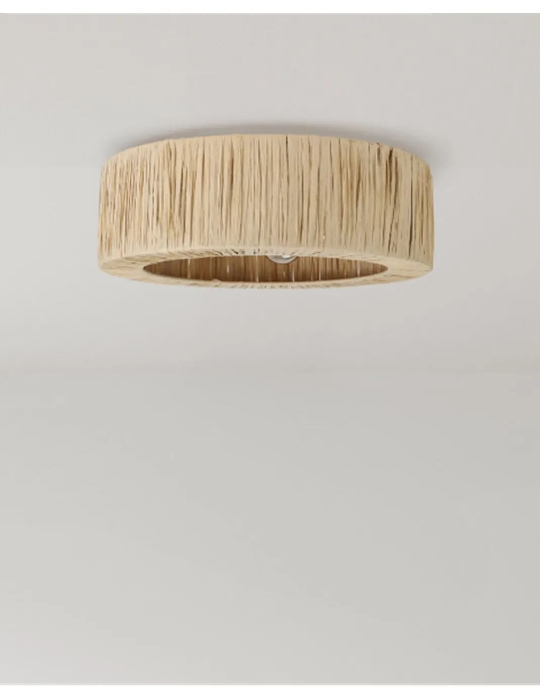 Plafón de techo Gareth - IDP Lampshades - Lámpara de rafia boho chic