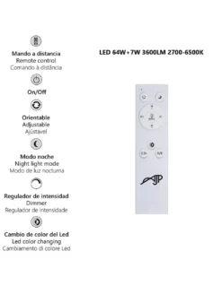 Plafón de techo Garona - AJP – Lámpara minimalista LED regulable