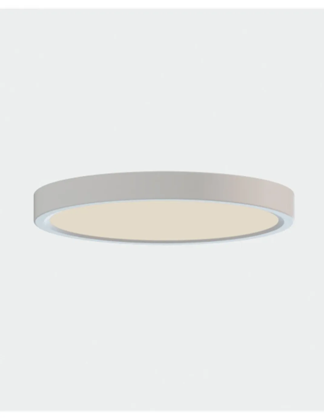 Plafón de Techo Koe - ACB - Color blanco y metal, forma redonda